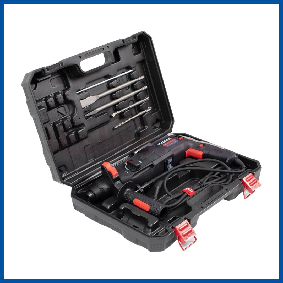 La valise ouverte du Marteau Perforateur 800W 26mm - Makute