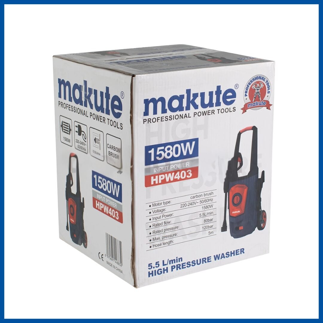 L'emballage du Nettoyeur Haute Pression 1580W 120bar - Makute