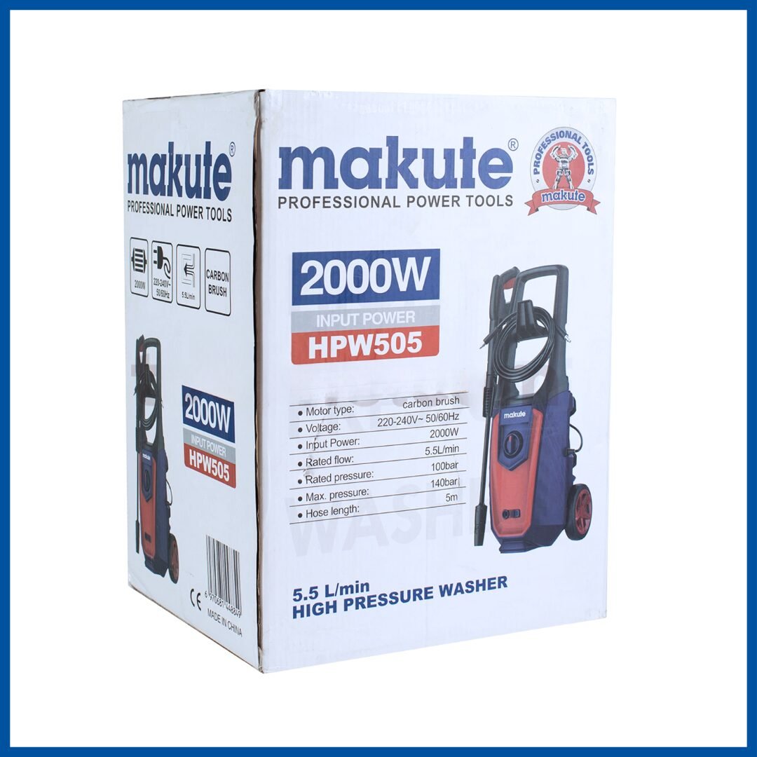 L'emballage du Nettoyeur Haute Pression 2000W 140bar - Makute