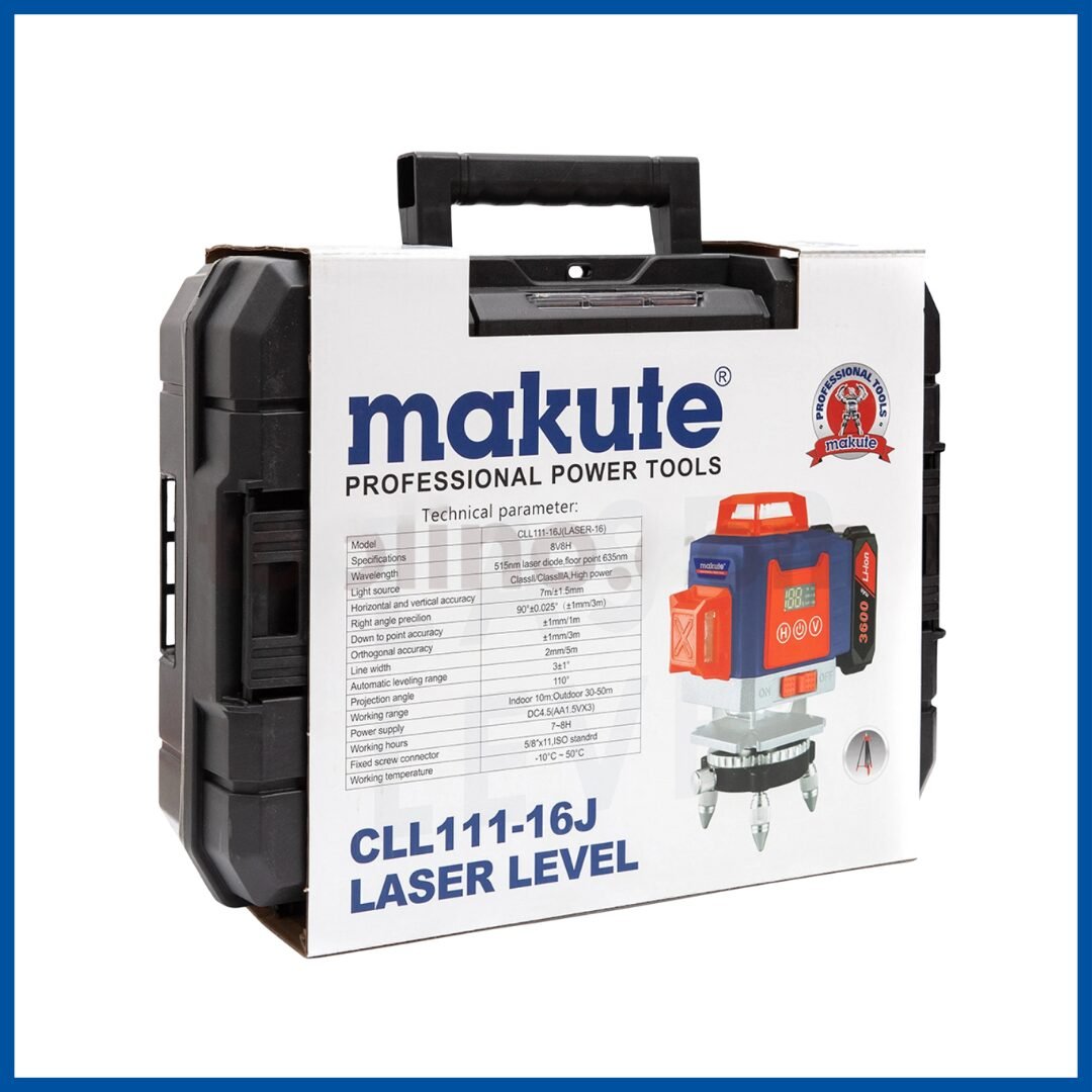 L'emballage du Niveau Laser 16 Lignes + Support 90cm - Makute