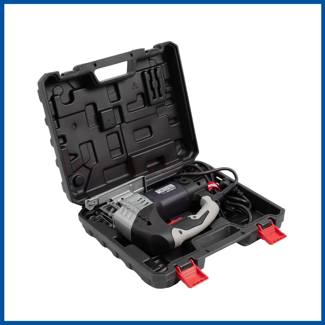 La valise ouverte du Scie Sauteuse 500W 65mm - Makute