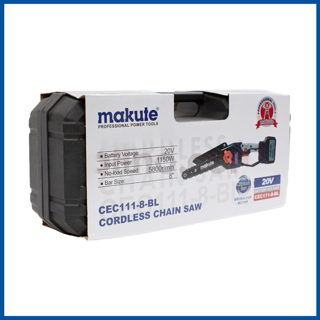 L'emballage du Scie à Chaîne Sans Fil 20V 1150W - Makute