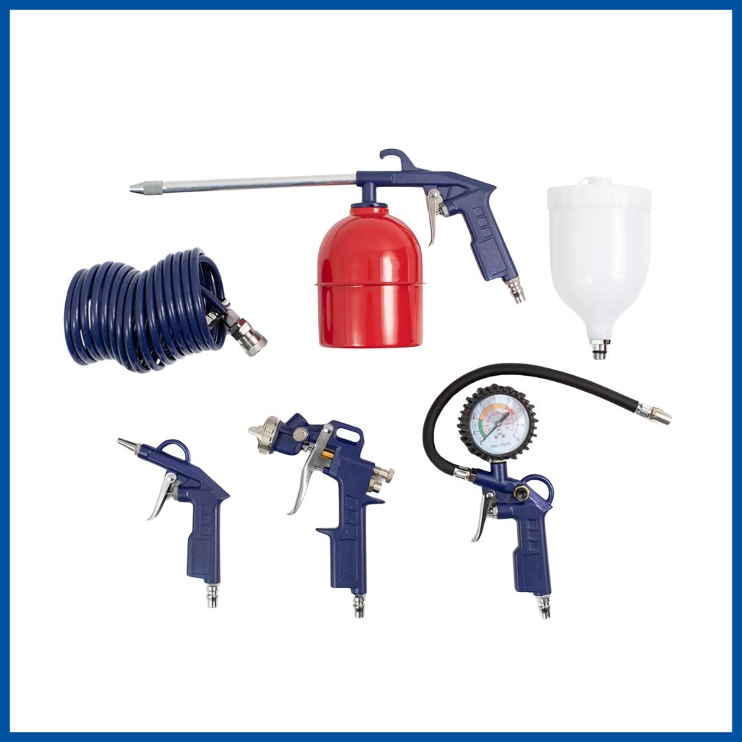 Tous les pieces du Kit d’Outils Pneumatiques 5 en 1 - Makute