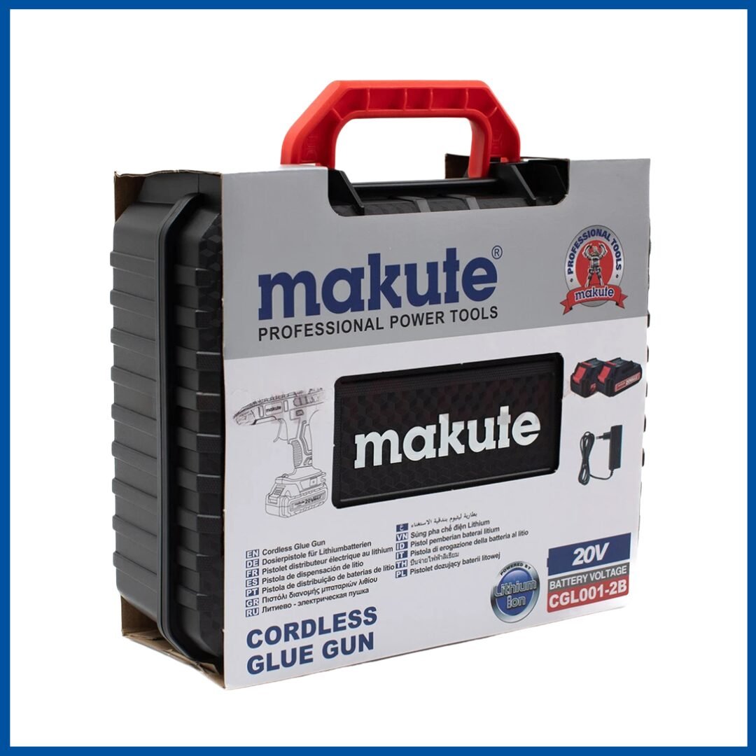 L'embalage du Pistolet à Colle Sans Fil 20V - Makute