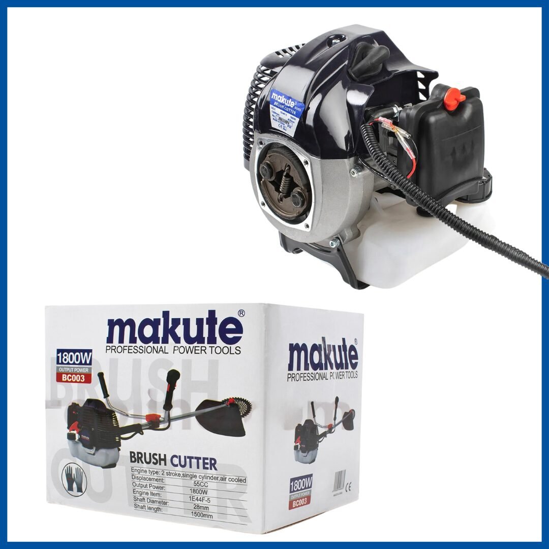 L'embalage et le moteur du Débroussailleuse à Essence 1800W - Makute