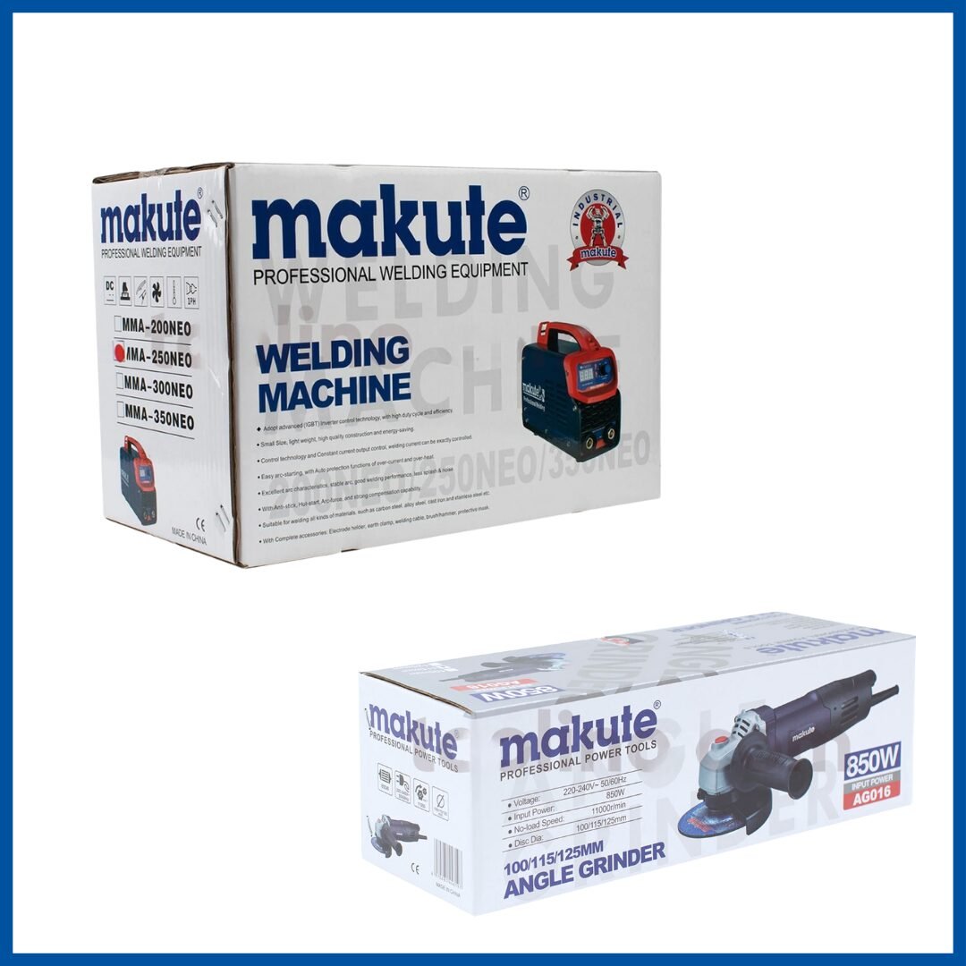 Les Embalaages Du Poste à Souder 250 Amp + Meuleuse 850W 115mm - Makute