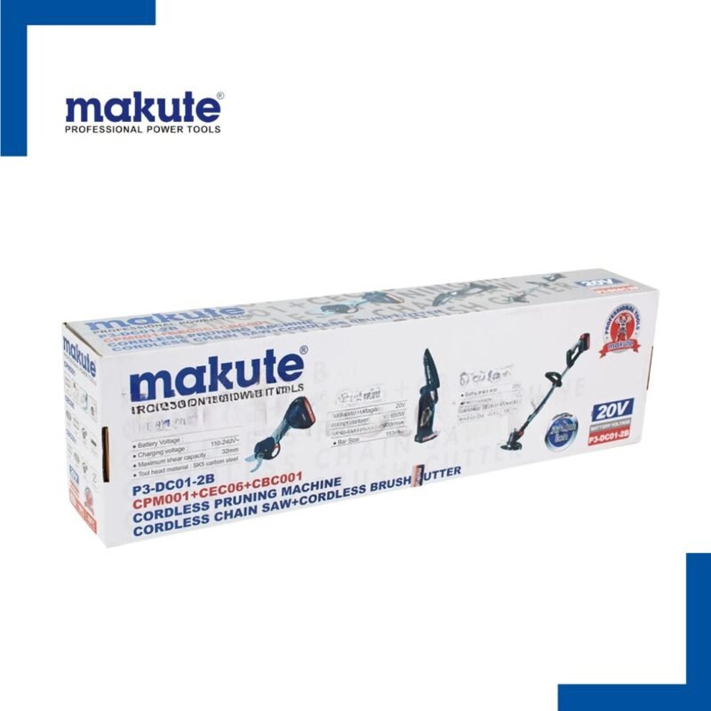 L'embalage de l'Ensemble De 3 Outils De Taille à Batterie - Makute