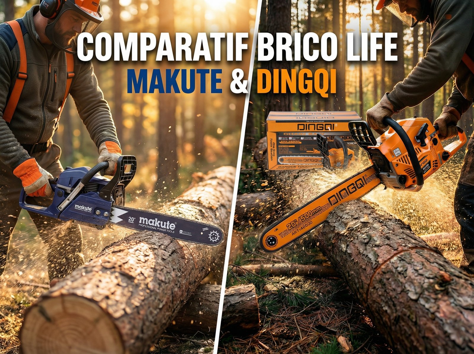 Scie à chaîne : comprendre le fonctionnement pour travailler en sécurité (Comparatif Brico Life — Makute & Dingqi)